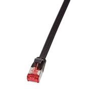 LOGILINK - Patch Cable Flat Cat.6 Shielded (PIMF) SlimLine, Black, 0,5m