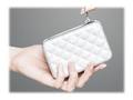 ÖGON Quilted Button-Card holder metal lock-Silver