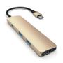 SATECHI smal USB-C MultiPort-adapter - Guld Guld