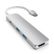 SATECHI Slim Type-C MultiPort Adapter 4K Sølv, HDMI 2 x USB 3.0