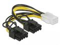 DELOCK Stromkabel 6Pin PCIe -> 2x 8Pin PCIe Bu/St 15cm