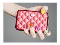 ÖGON Quilted Button Card holder metal lock quilted alu Red (QB_RED)