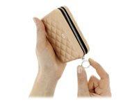 ÖGON Quilted Button Card holder metal lock quilted alu Rose Gold (QB_ROSE-GOLD)