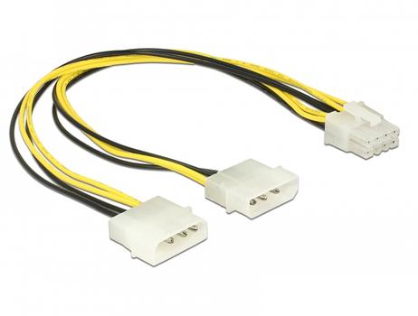 DELOCK Power cable 2 x 4 pin Molex male > 8 pin EPS 12V (85453)