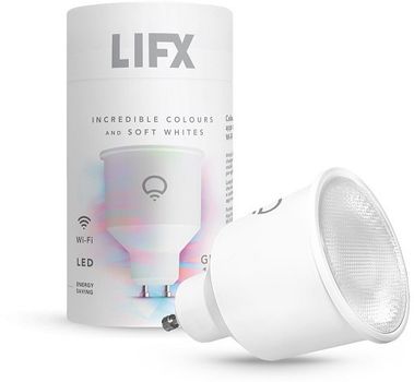 LIFX COLOR - LED-glödlampa - GU10 - 6 W - klass G - 16 miljoner färger - 2500-9000 K - pärlvit (paket om 2) (HB2L3GU10)