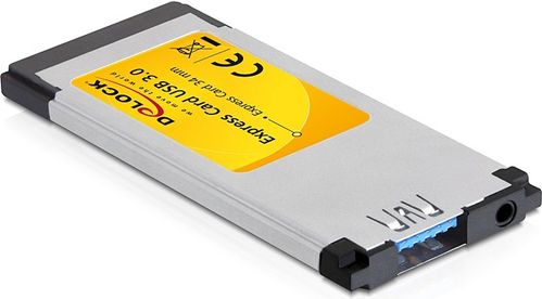 DELOCK ExpressCard 34mm, USB 3.0, 1xTyyppi A portti (61872)