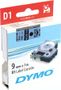 DYMO D1 Tape / 9mm x 7m / Black Text / Blue Tape