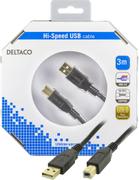 DELTACO Kbl USB 2.0 A-B Svart 3m