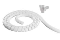 DELTACO Nylon cable covers, 25mm diameter, tools, 2.5m, white