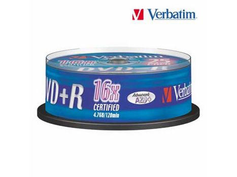 VERBATIM DVD+R Verbatim 4.7Gb 16x spindle (25) (43500 $DEL)