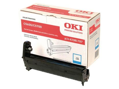 OKI C5600, C5700 drum cyaan standard capacity 20.000 pagina s 1-pack (43381707)