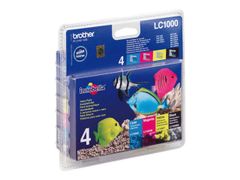 BROTHER LC1000 Value Pack - 4-pack - black, yellow, cyan, magenta - original - ink cartridge - for Brother DCP-330, 350, 353, 560, 750, 770, MFC-3360, 465, 5460, 5860, 660, 680, 845, 885