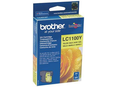 BROTHER LC-1100 ink cartridge yellow standard capacity 7.5ml 325 pages 1-pack (LC1100Y $DEL)