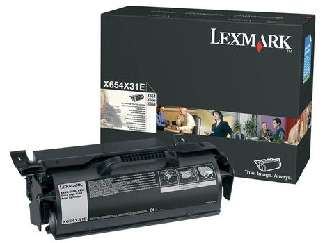 LEXMARK Black Print Cartridge Corporate Cartridge Extra High Yield (X654X31E)