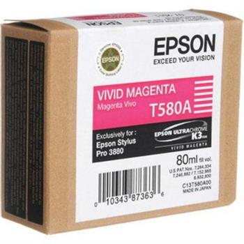 EPSON n Ink Cartridges,  Ultrachrome K3 Vivid Magenta, T580A00, Singlepack,  1 x 80.0 ml Vivid Magenta (C13T580A00)