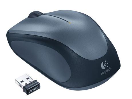 Logitech M235 - Mus - høyrehendt - optisk - trådløs - 2.4 GHz - USB trådløs mottaker - grå (910-002201)