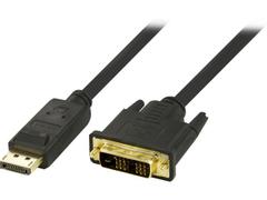DELTACO DisplayPort - DVI-D Single Link monitorikaapeli 20-pin u - 24-pin u, 2m
