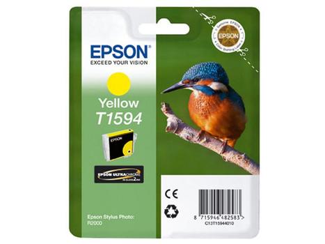 EPSON n Ink Cartridges,  Ultrachrome Hi-Gloss2,  T1594, Kingfisher,  1 x 17.0 ml Yellow (C13T15944010)