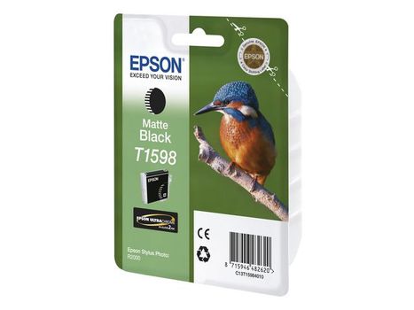 EPSON n Ink Cartridges,  Ultrachrome Hi-Gloss2,  T1598, Kingfisher,  1 x 17.0 ml Matte Black (C13T15984010)