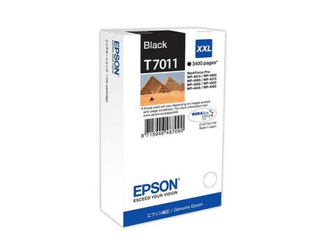 EPSON n Ink Cartridges,  DURABrite" Ultra, T7011, Pyramids, Singlepack,  1 x 63.2 ml Black, High, XXL (C13T70114010)