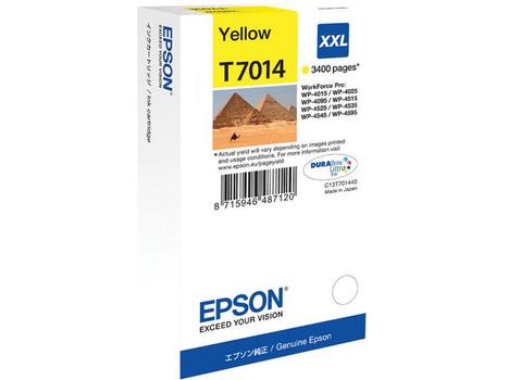 EPSON 1LB WP4000/ 4500 ink cartridge yellow extra high capacity 3.400 pages 1-pack blister without alarm (C13T70144010)