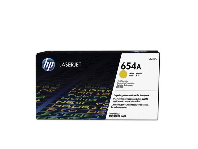 HP - 654A - gul - original - LaserJet - tonerpatron (CF332A)