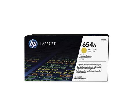 HP Original HP 654A LaserJet-tonerpatron,  gul (CF332A)