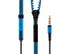 STREETZ Zipper in-ear headset, mikrofon, svarsknapp 1,2m, blå/svart