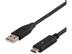 DELTACO USB 2.0 kabel, Typ C - Typ A hane, 2m, svart