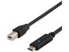 DELTACO USB 2.0 kabel, Typ C - Typ B hane, 2m, svart