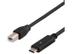DELTACO USB 2.0 kabel, Typ C - Typ B hane, 2m, svart