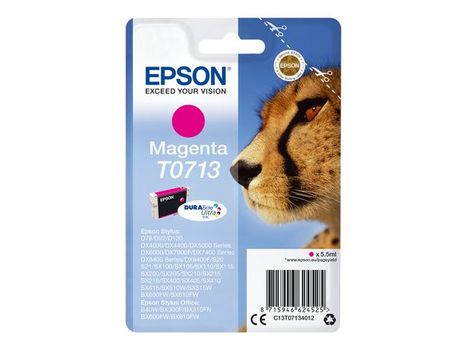 EPSON T0713 ink cartridge magenta standard capacity 5.5ml 1-pack blister without alarm (C13T07134012)