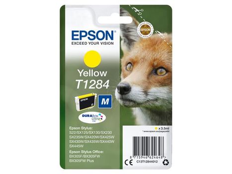 EPSON T1284 ink cartridge yellow standard capacity 3.5ml 1-pack blister without alarm (C13T12844012)