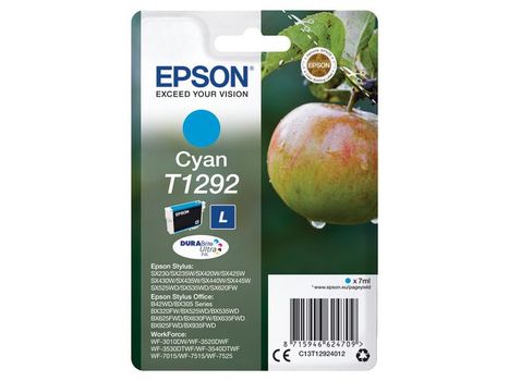 EPSON T1292 ink cartridge cyan high capacity 7ml 1-pack blister without alarm (C13T12924012)
