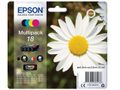 EPSON 18 ink cartridge black and tri-colour standard capacity 15.1ml 4-pack blister without alarm