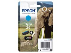 EPSON 24 ink cartridge cyan standard capacity 4.6ml 360 pages 1-pack blister without alarm (C13T24224012)
