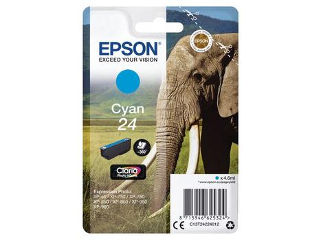 EPSON CLARIA PHOTO HD INK CYAN 24 RF/AM TAGS SUPL (C13T24224022)