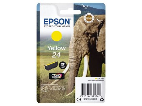 EPSON 24 ink cartridge yellow standard capacity 4.6ml 360 pages 1-pack RF-AM blister (C13T24244022)