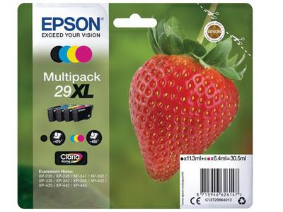 EPSON 29XL 4-Pack (Black Yellow Cyan Magenta) - Blækpatron Cyan (C13T29964012)