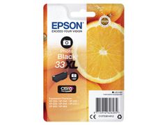 EPSON n Ink Cartridges, Claria" Premium Ink, 33, Oranges, Singlepack, 1 x 8.1 ml Photo Black, Standard, XL, RF+AM