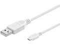 MICROCONNECT Micro USB Cable, White, 0.3m