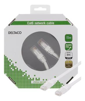 DELTACO Blister, UTP Cat.6 patch cable 15m, white (TP-615V-K)