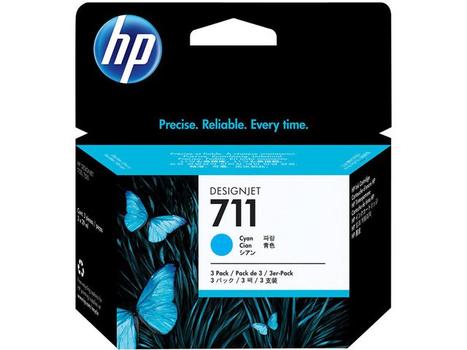 HP 711-blækpatroner,  29 ml, cyan, 3-pak (CZ134A)