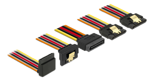 DELOCK Cable SATA 15 pin power plug with latching function, 50cm (60149)