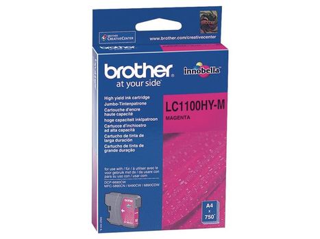 BROTHER LC-1100 ink cartridge magenta high capacity 16ml 750 pages 1-pack (LC1100HYM)