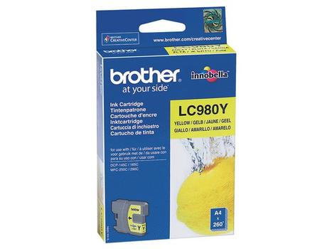 BROTHER LC-980 ink cartridge yellow standard capacity 5,5ml 260 pages 1-pack (LC980Y)