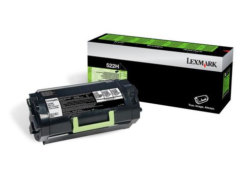 LEXMARK 522H toner cartridge black high capacity 25.000 pages 1-pack return program (52D2H00)