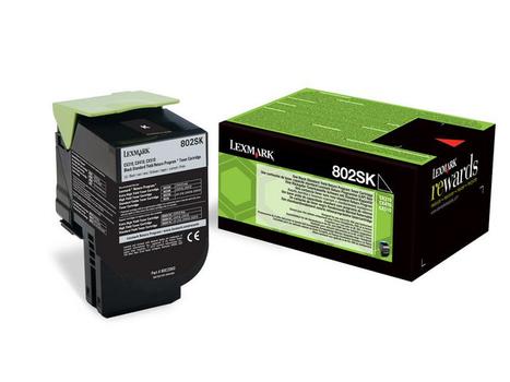 LEXMARK 802SK toner cartridge black standard capacity 2.500 pages 1-pack return program (80C2SK0)