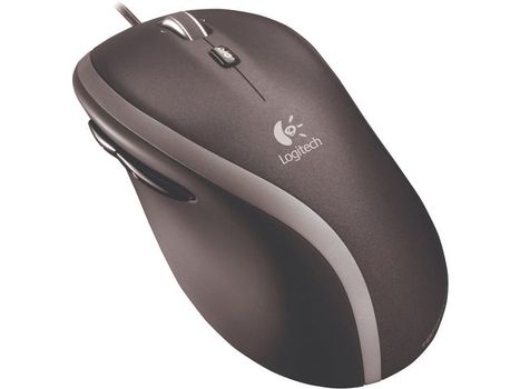 LOGITECH Mouse Corded M500 Black - Laser - Contoured - Hyper (910-003726)