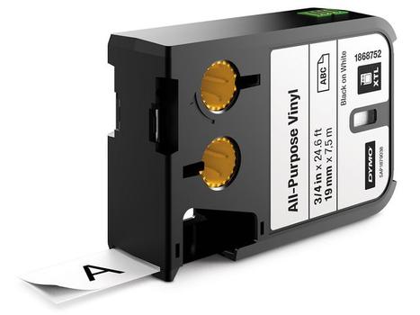 DYMO XTL TAPE VINYL PERMANENT ENDLESSLY 19MM X 7M BLACK SUPL (1868752)